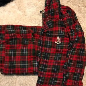 Ralph Lauren red and green plaid sleepwear set